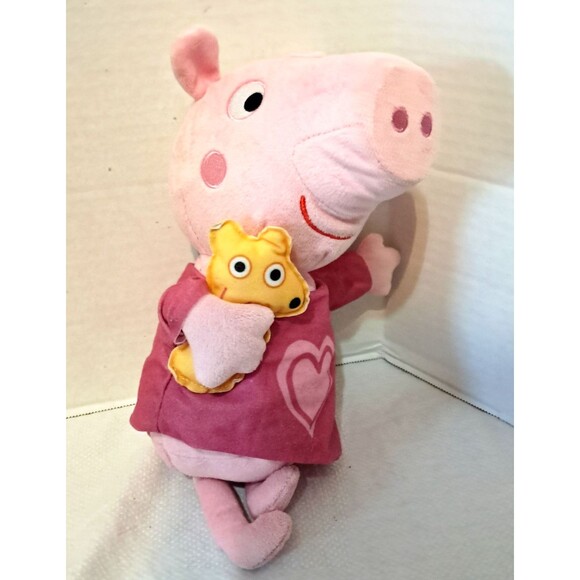 Peppa Pig Sleep N' Oink Plush  10” Talking Stuffed Bedtime Hugging Slumber - Picture 1 of 14